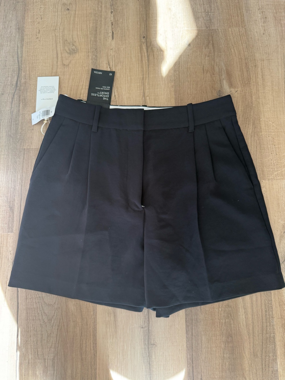 Black Tailored High-Waist Shorts